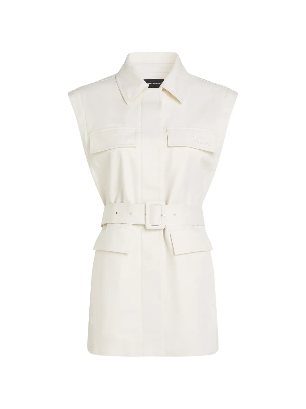 Karl Lagerfeld Twill trenchcoat met ceintuur Beige