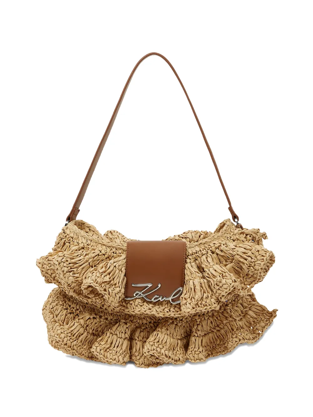 Karl Lagerfeld Borsa a spalla con ruches - Toni neutri