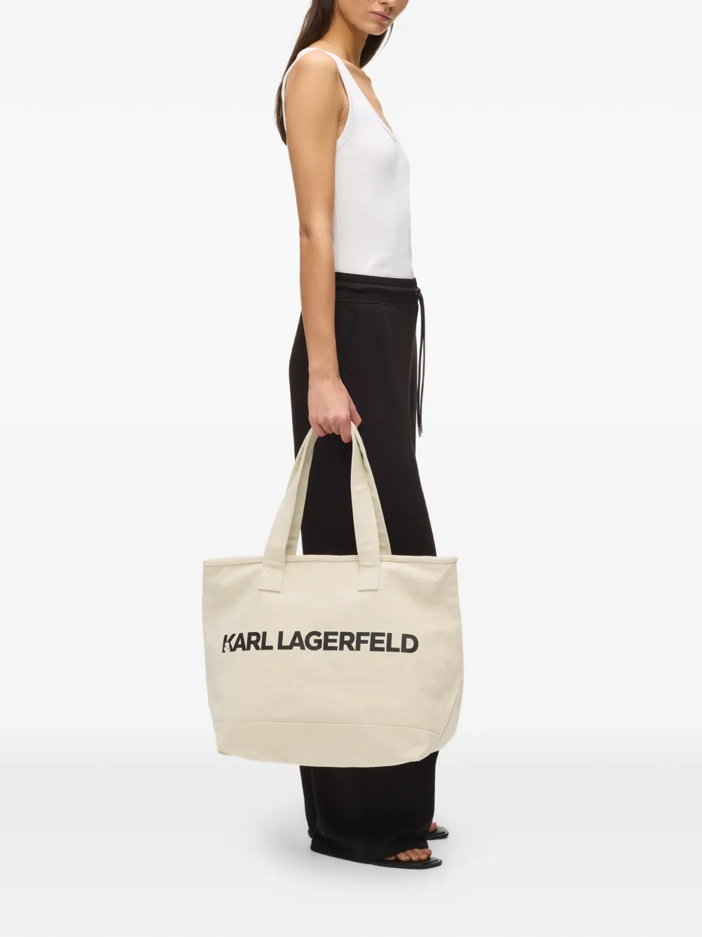 Karl Lagerfeld Grote K Essential shopper met logo Beige
