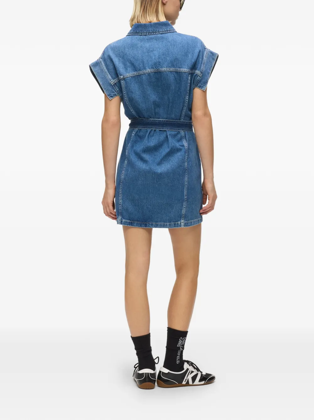 Karl Lagerfeld Jeans Mini-jurk met ceintuur Blauw