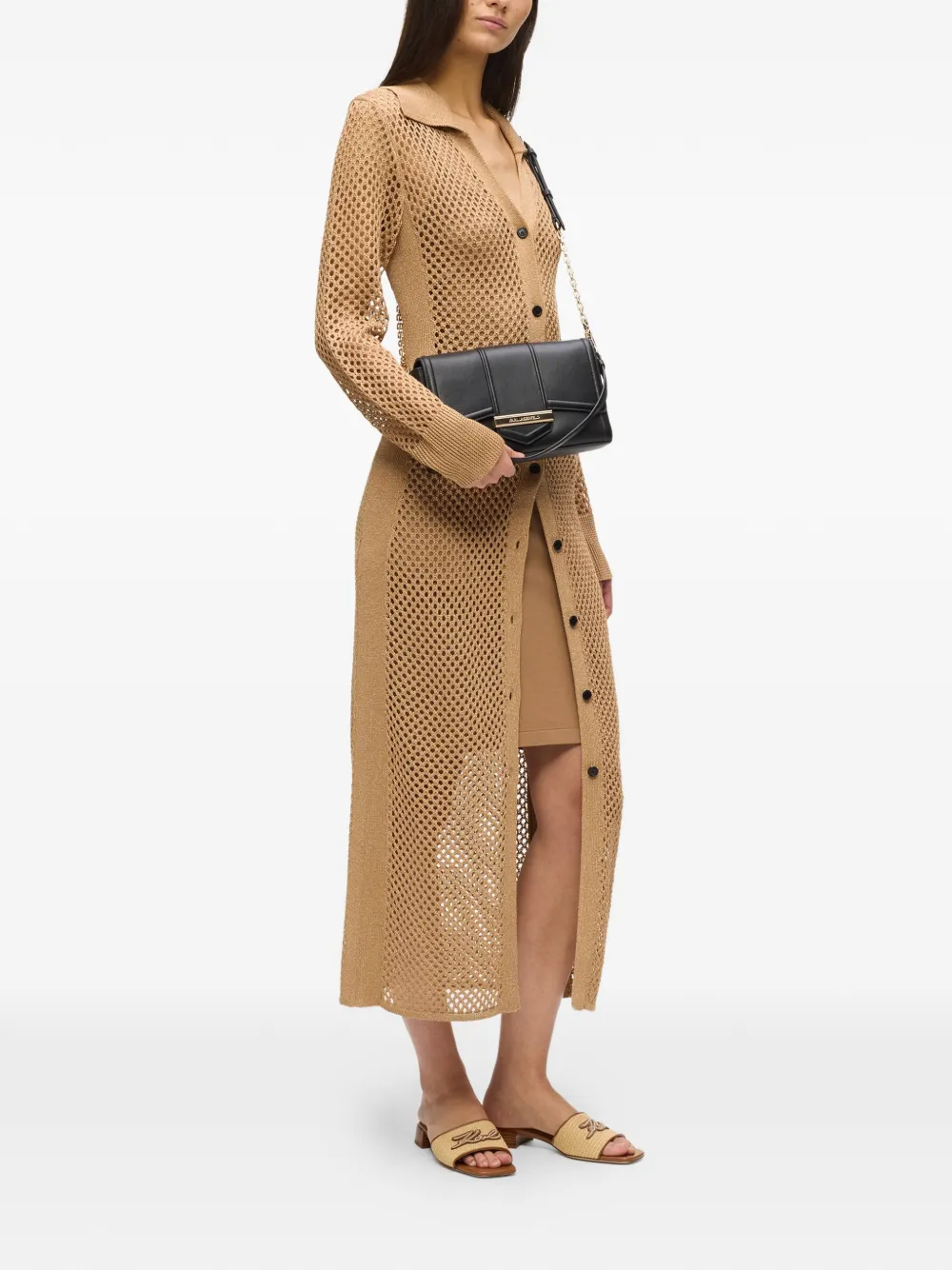 Karl Lagerfeld K Nova medium leren crossbodytas Zwart