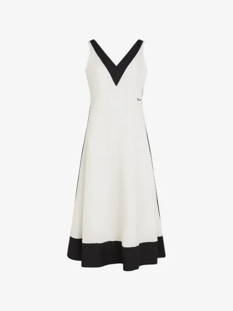 Karl Lagerfeld Monochrome V-neck midi dress