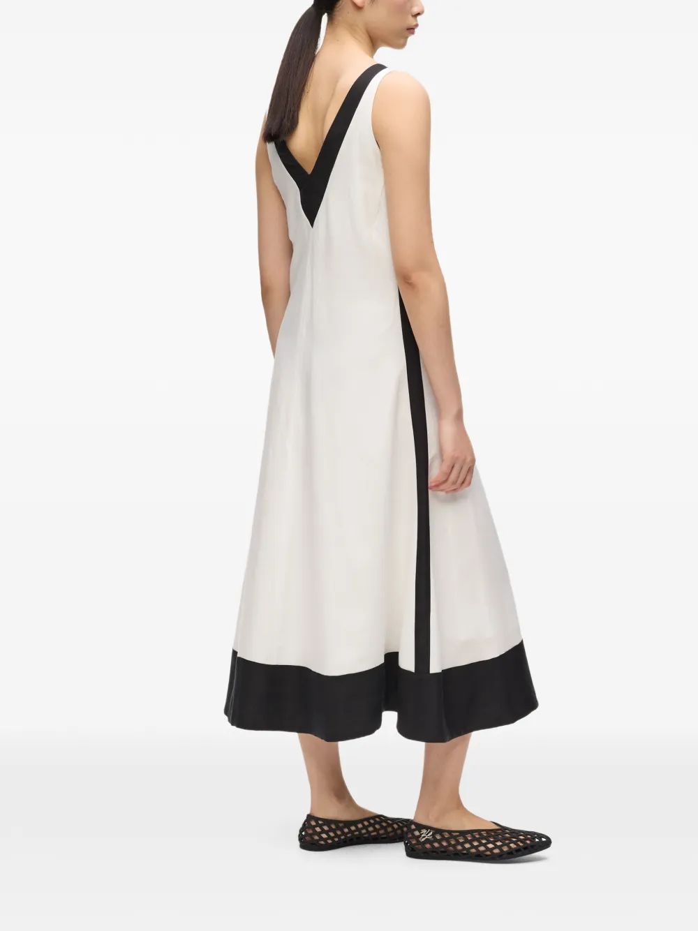 Karl Lagerfeld Monochrome midi-jurk met V-hals Wit