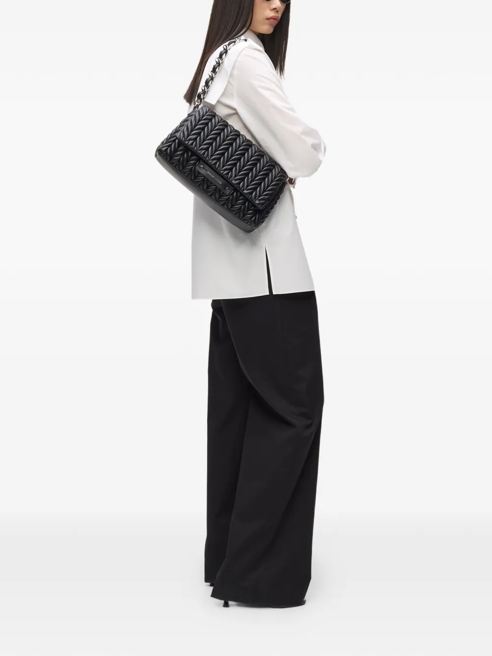 Karl Lagerfeld K Weave medium schoudertas Zwart