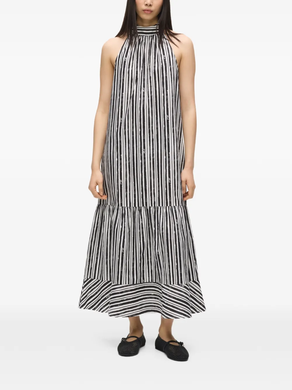 Karl Lagerfeld Gestreepte maxi-jurk Zwart