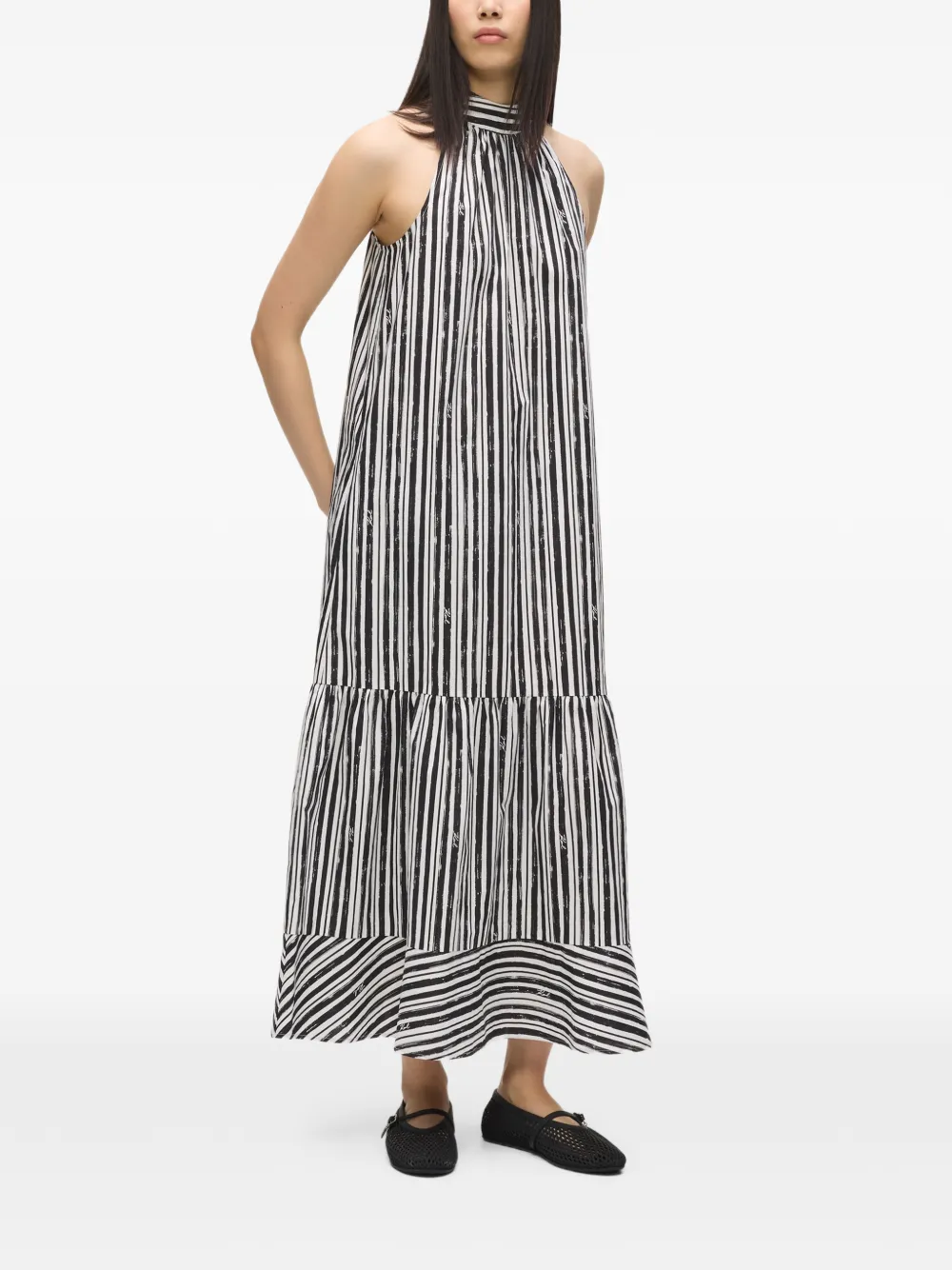 Karl Lagerfeld Gestreepte maxi-jurk Zwart