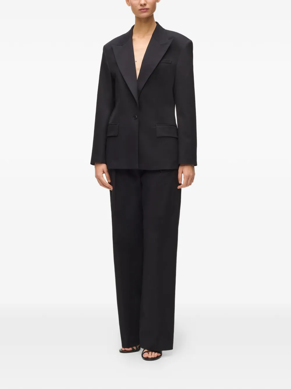 Karl Lagerfeld x Amber Valletta blazer met enkele rij knopen Zwart