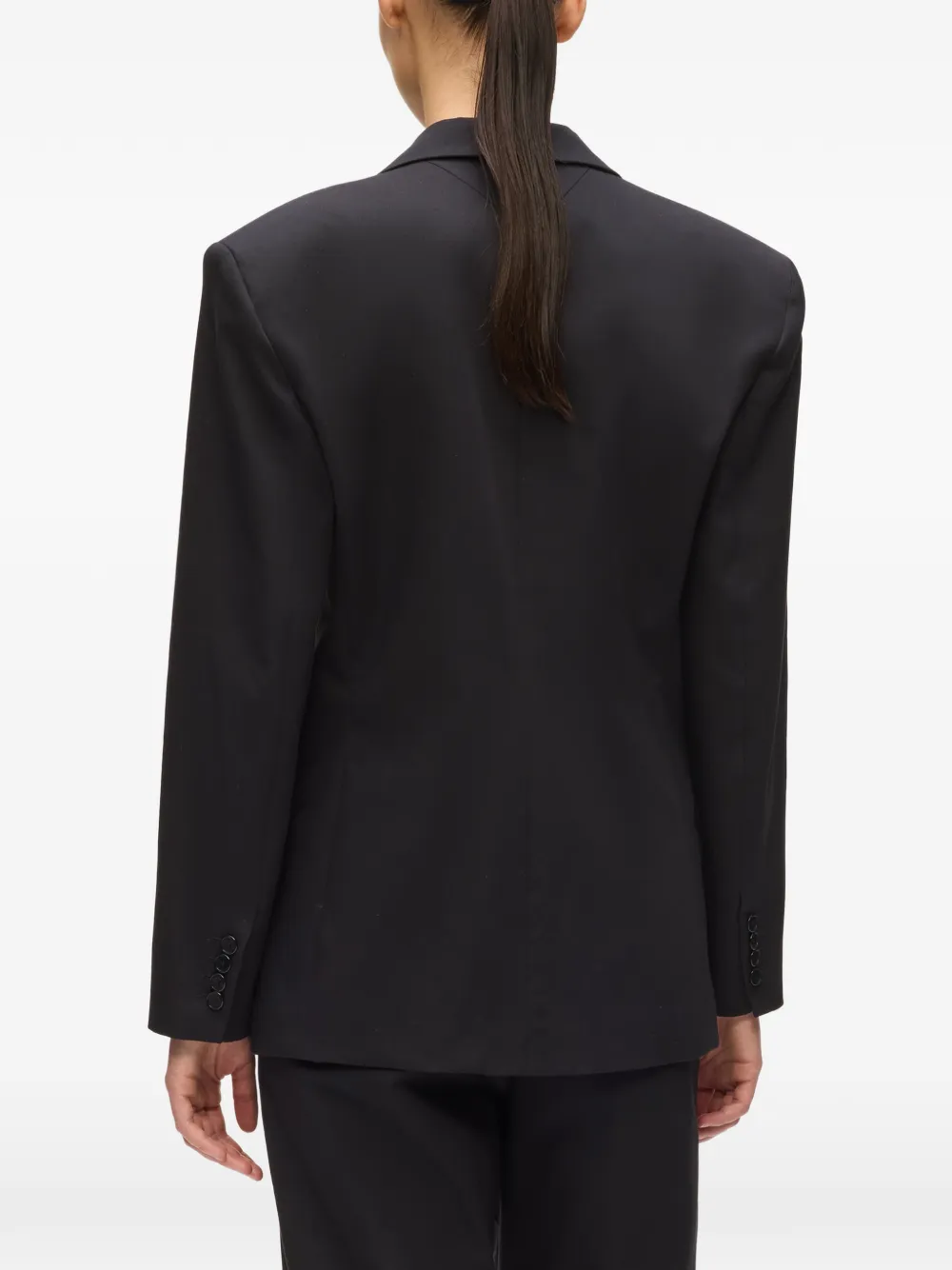 Karl Lagerfeld x Amber Valletta blazer met enkele rij knopen Zwart