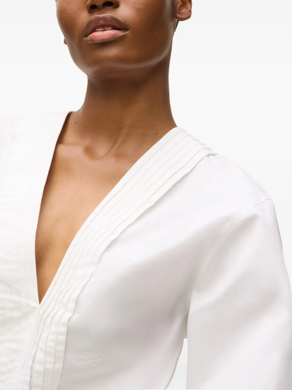 Karl Lagerfeld KL Studio blouse met V-hals Wit
