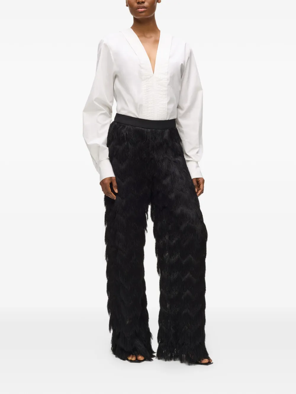 Karl Lagerfeld KL Studio blouse met V-hals Wit