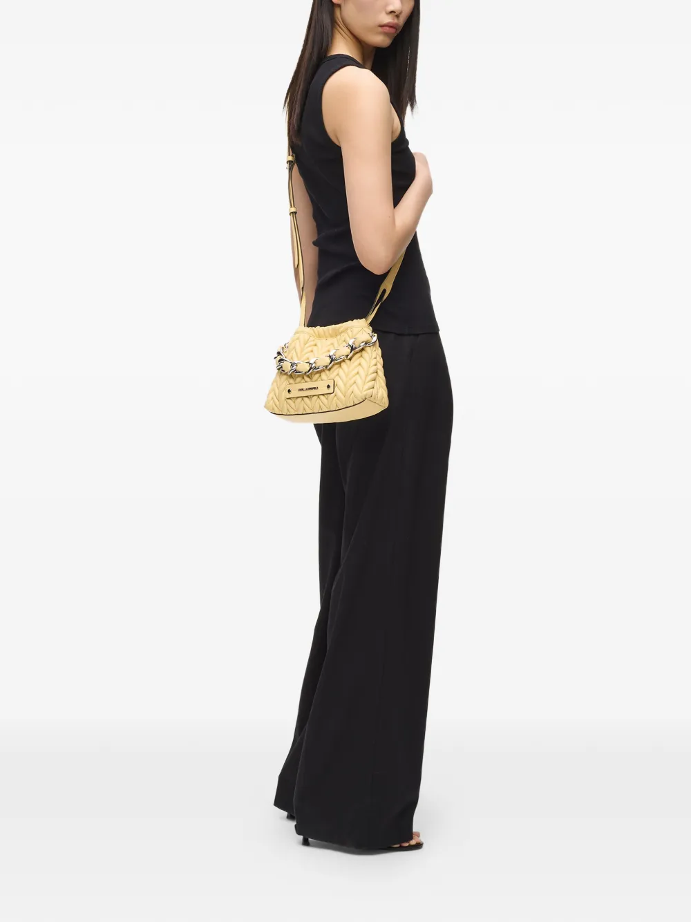  Karl Lagerfeld Small K/weave Cross Body Bag - Yellow 