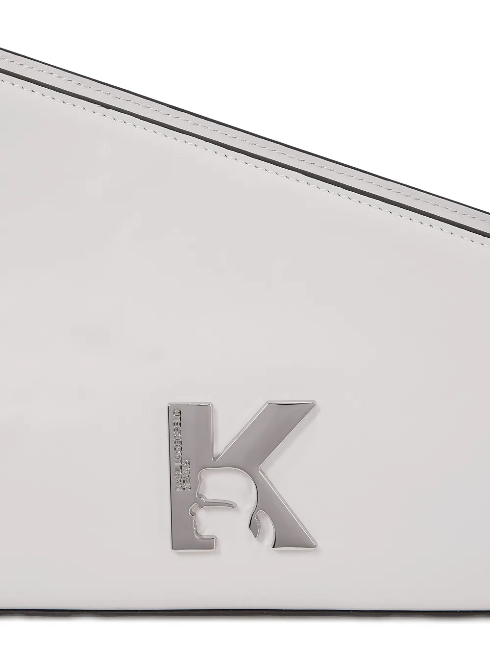 Karl Lagerfeld Jeans Geo leren schoudertas Wit
