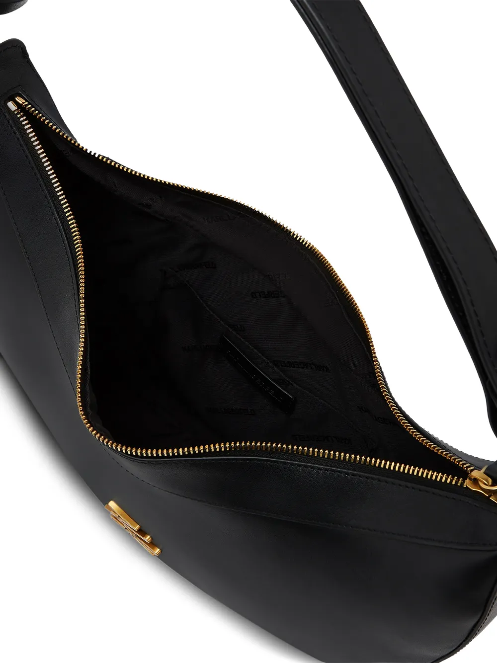 Karl Lagerfeld K Autograph extra grote leren schoudertas Zwart