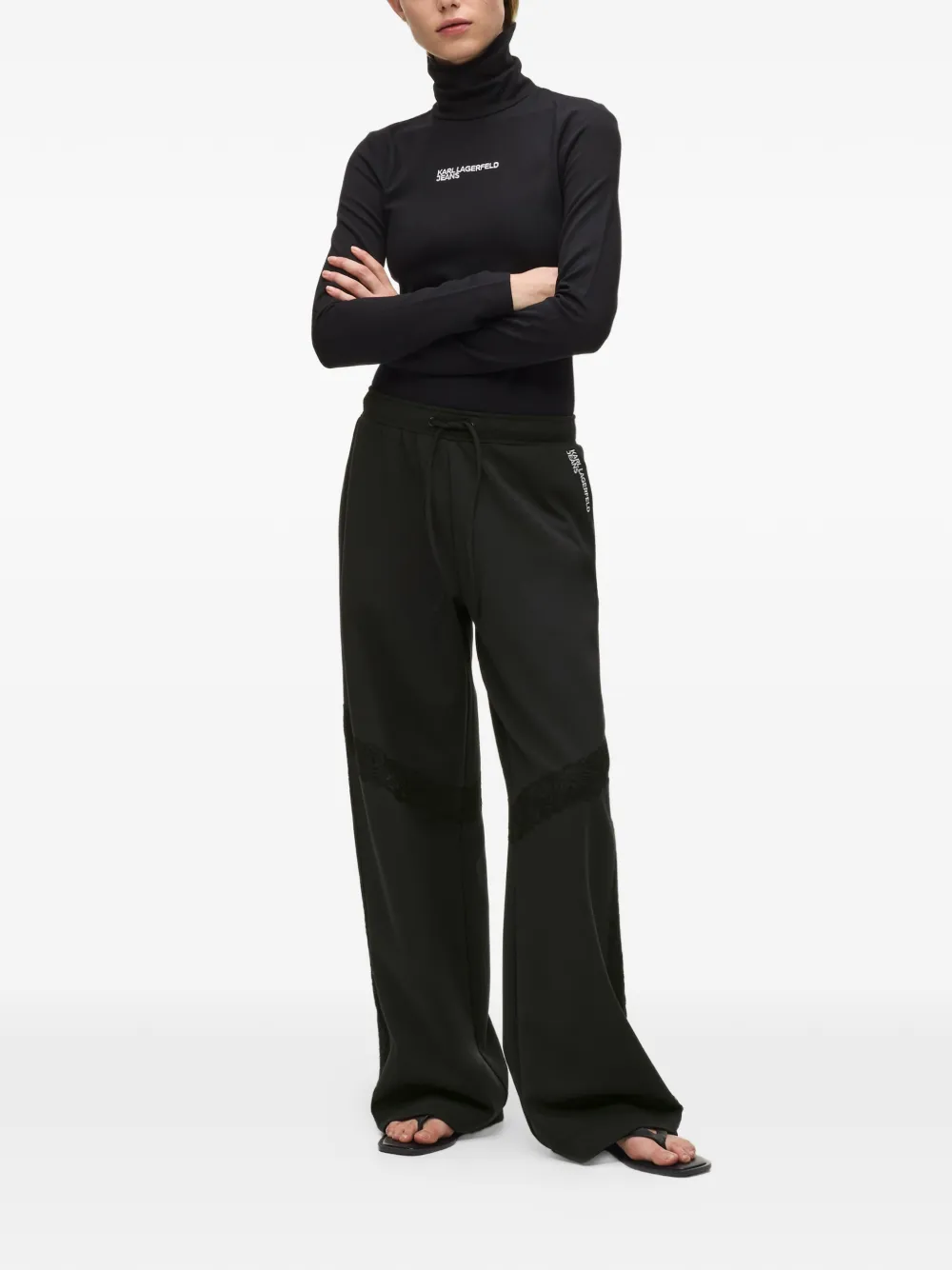 Karl Lagerfeld Jeans Broek met vlakken Zwart