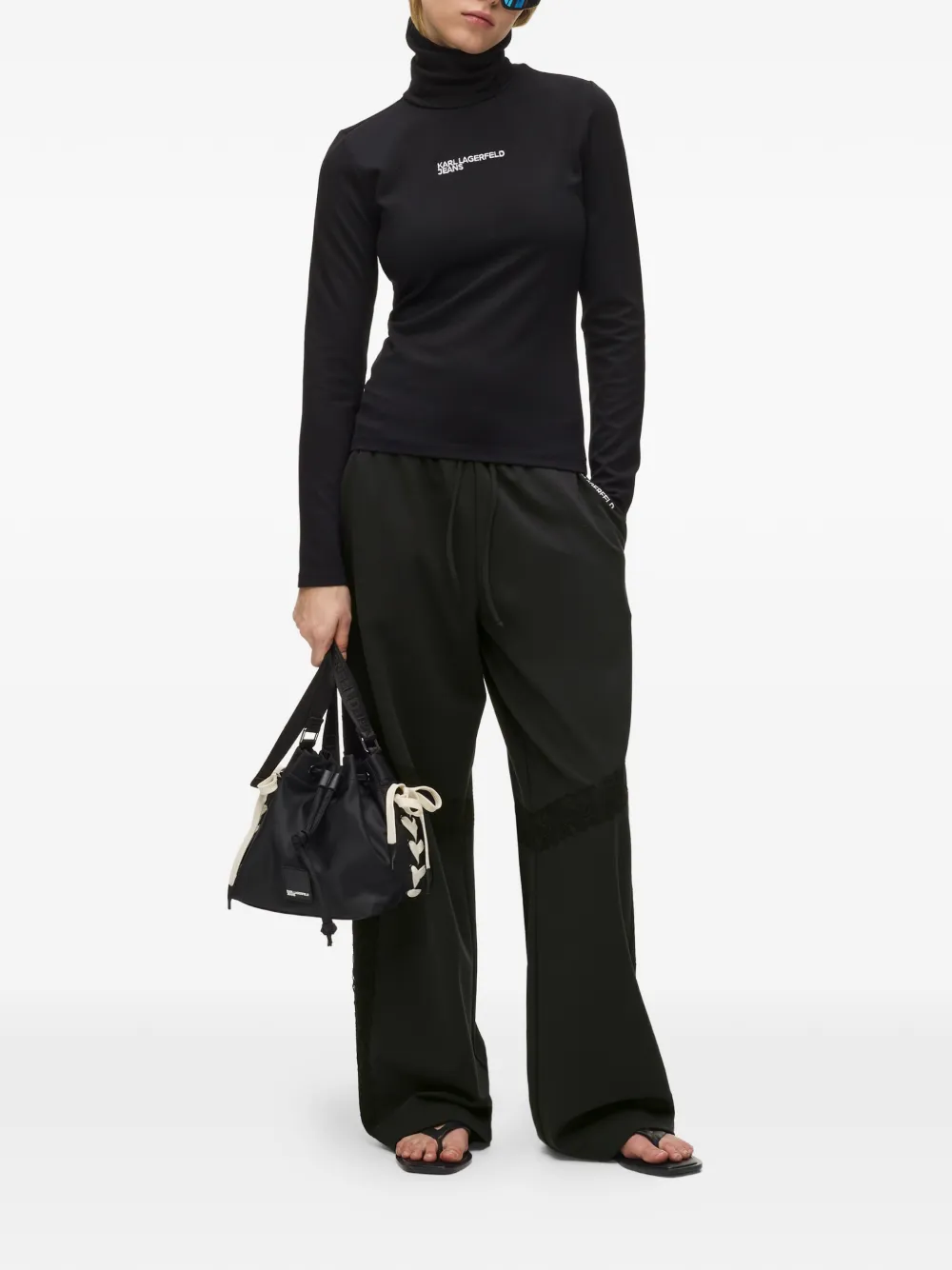Karl Lagerfeld Jeans Broek met vlakken Zwart