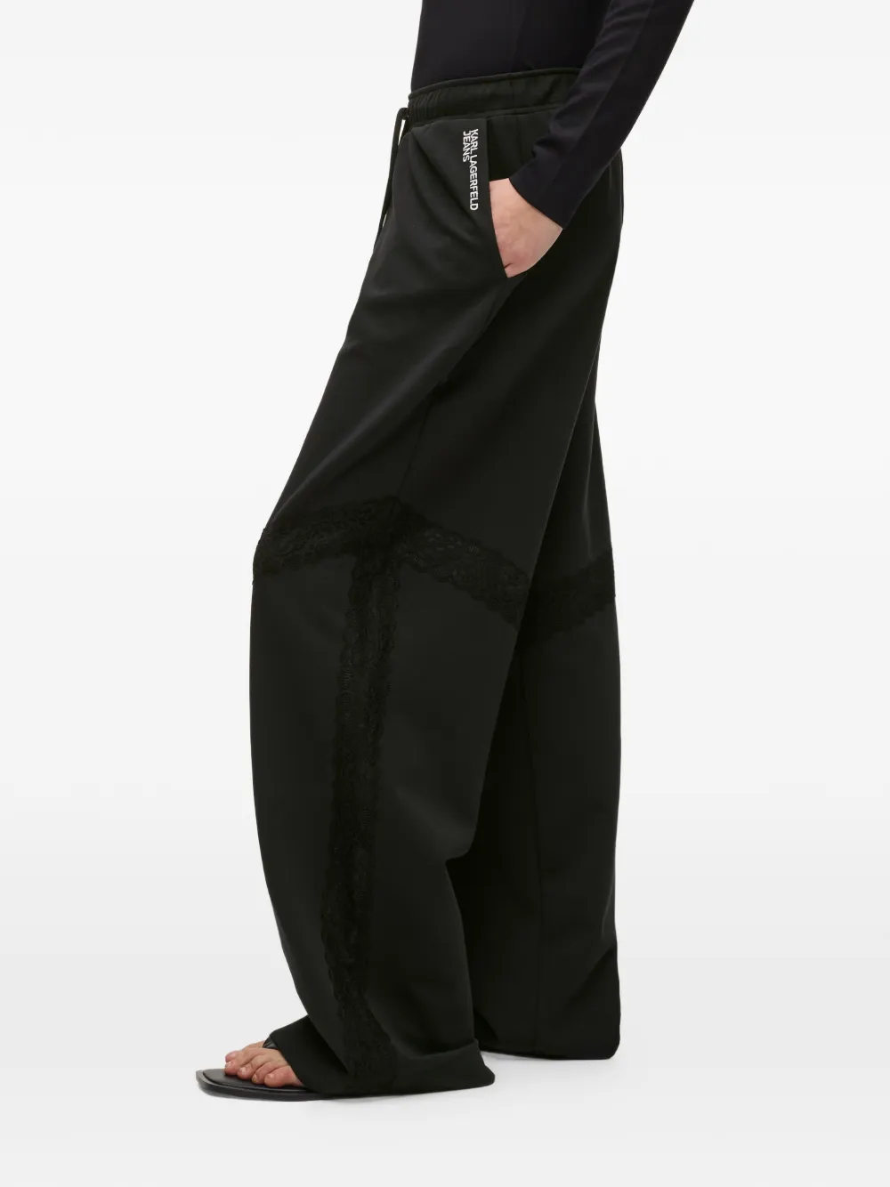 Karl Lagerfeld Jeans Broek met vlakken Zwart