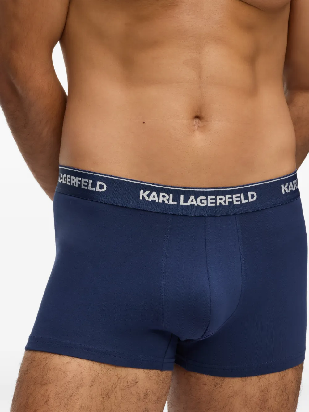 Karl Lagerfeld Drie boxershorts met logoband Blauw