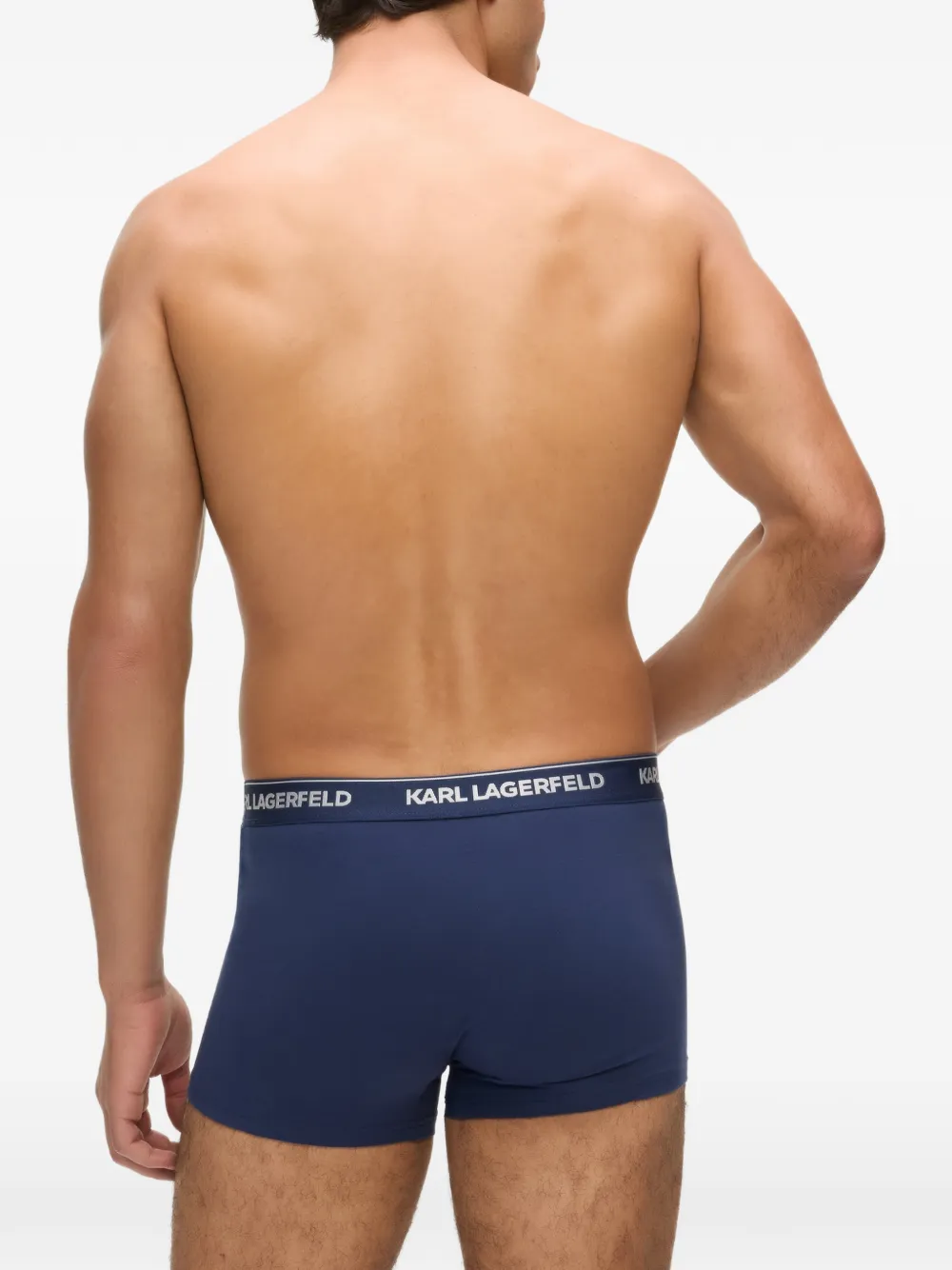 Karl Lagerfeld Drie boxershorts met logoband Blauw