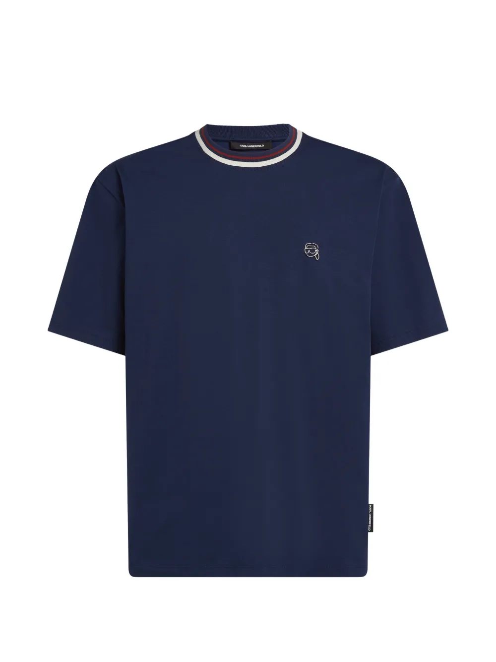 Karl Lagerfeld T-shirt con scollo a righe - Blu