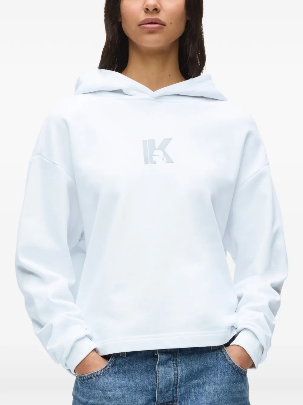 Karl Lagerfeld Jeans Hoodie met logo Wit