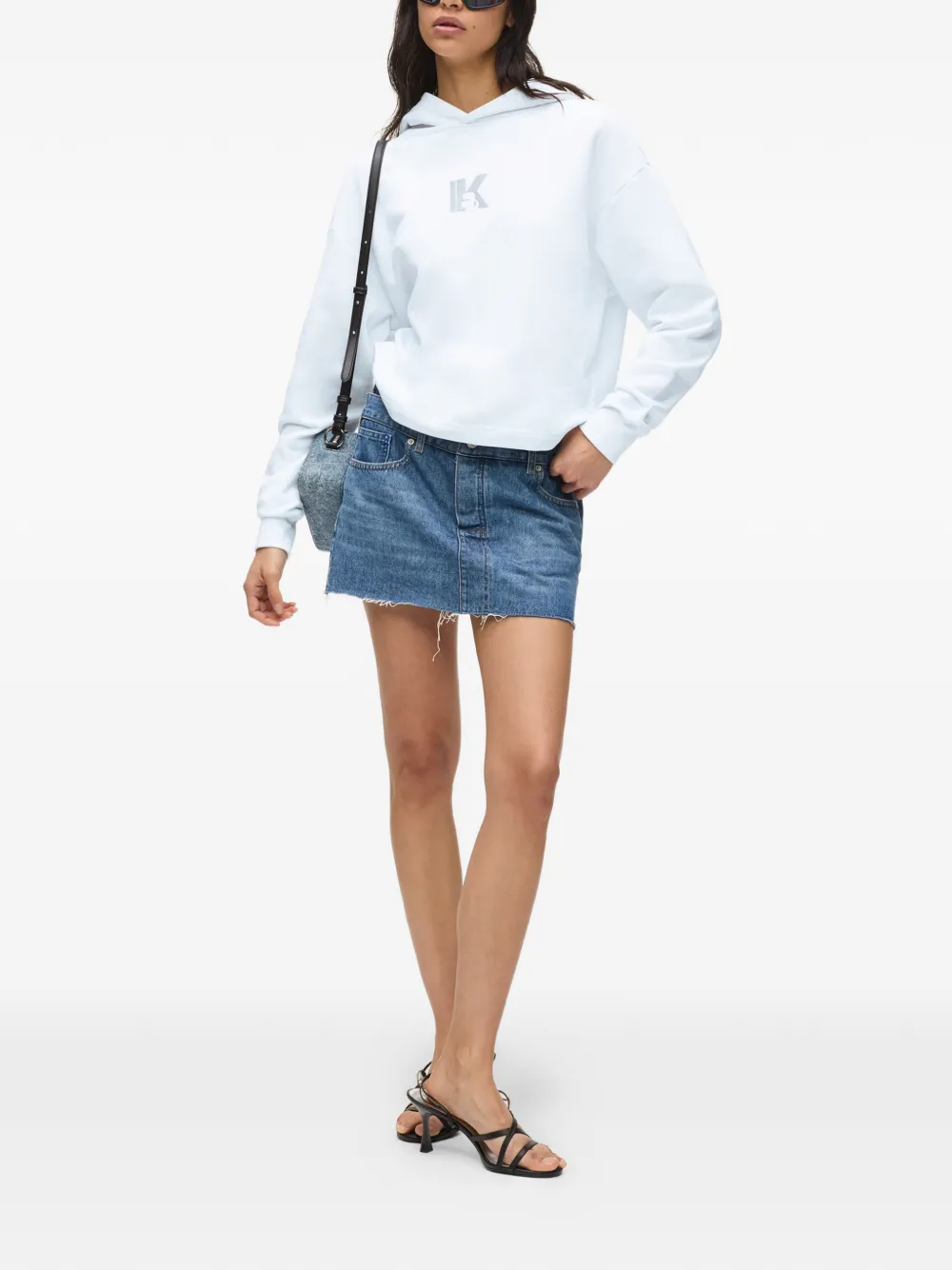 Karl Lagerfeld Jeans Hoodie met logo Wit