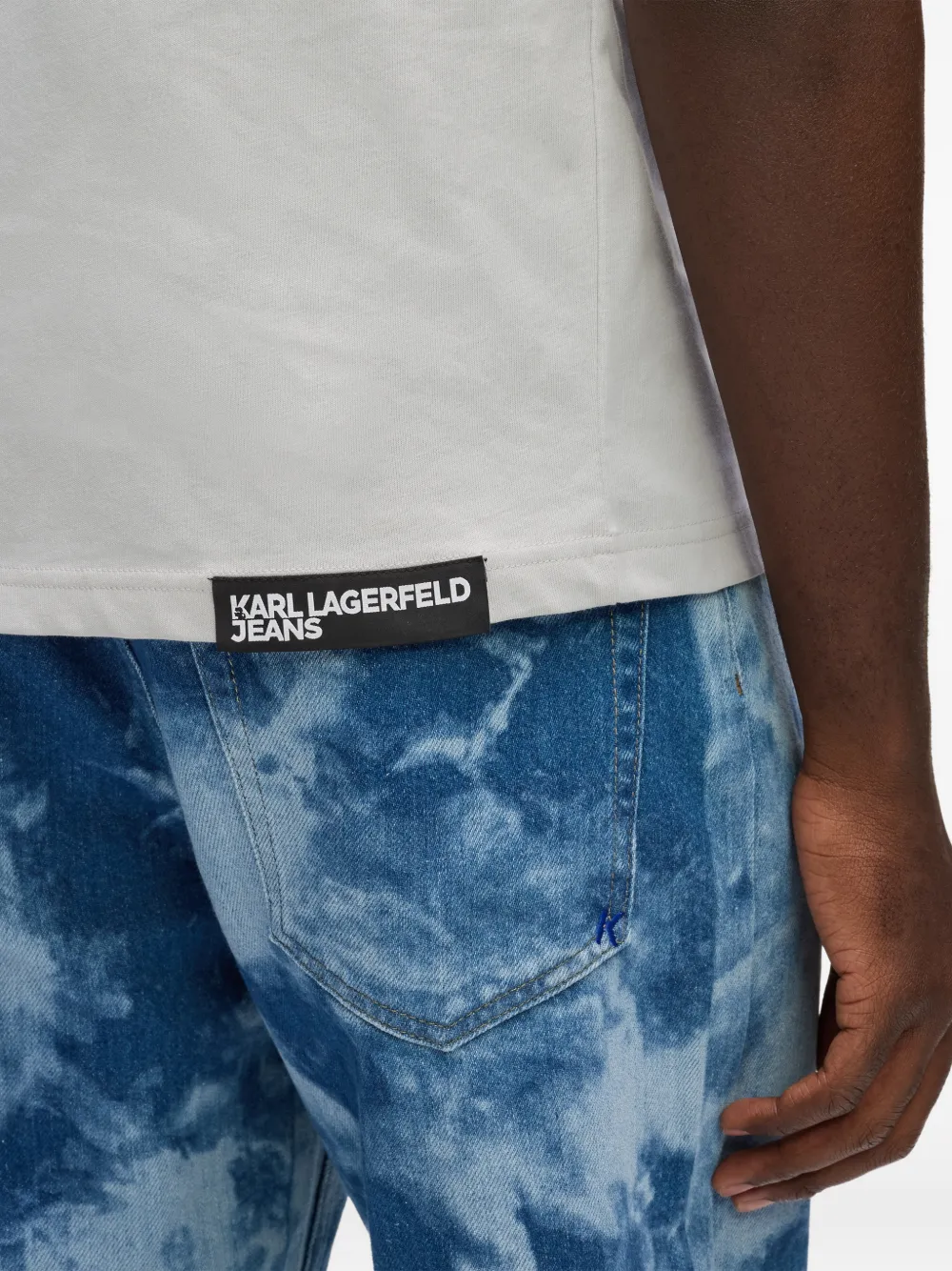Karl Lagerfeld Jeans T-shirt met ronde hals Grijs