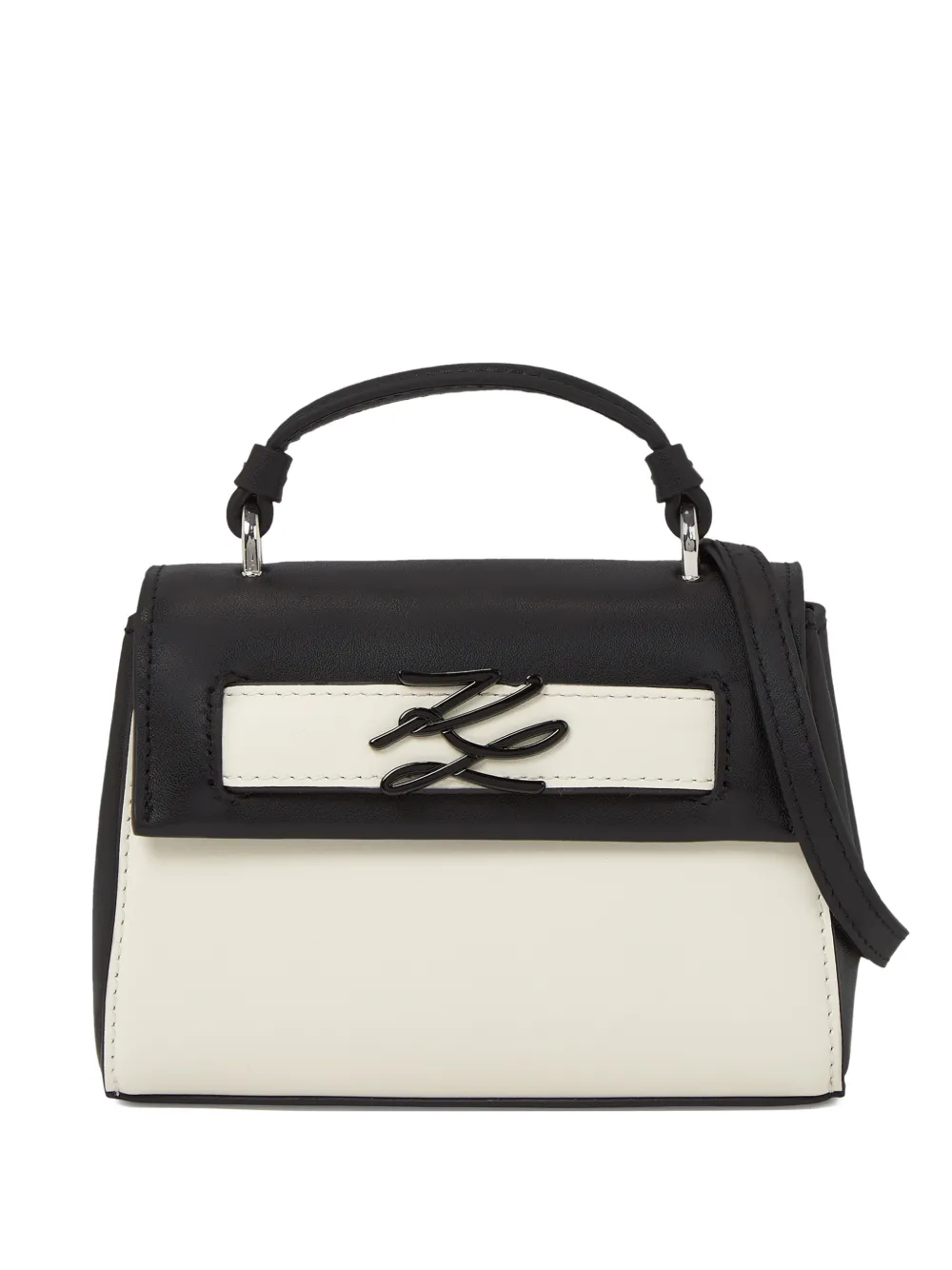 Karl Lagerfeld Borsa tote K/Autograph in pelle - Bianco