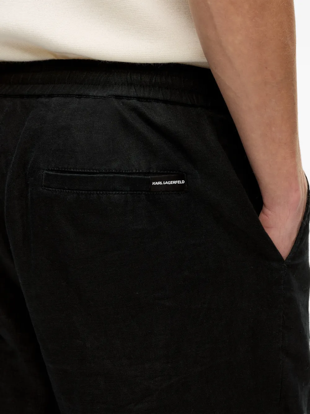 Karl Lagerfeld Linnen broek Zwart