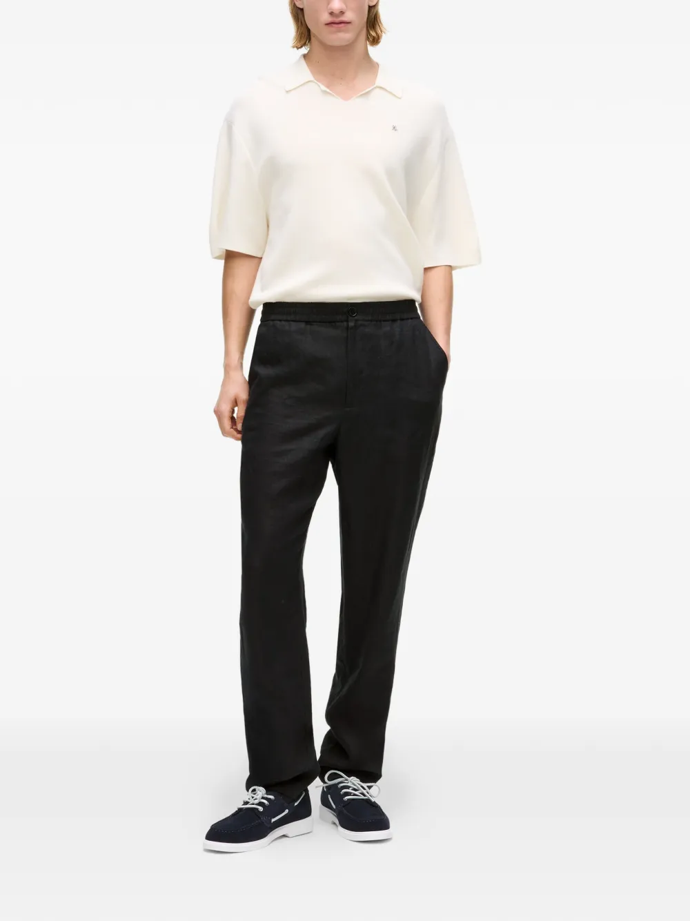 Karl Lagerfeld Linnen broek Zwart