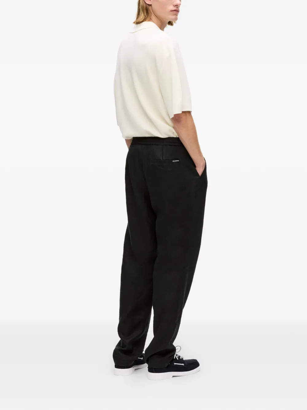 Karl Lagerfeld Linnen broek Zwart