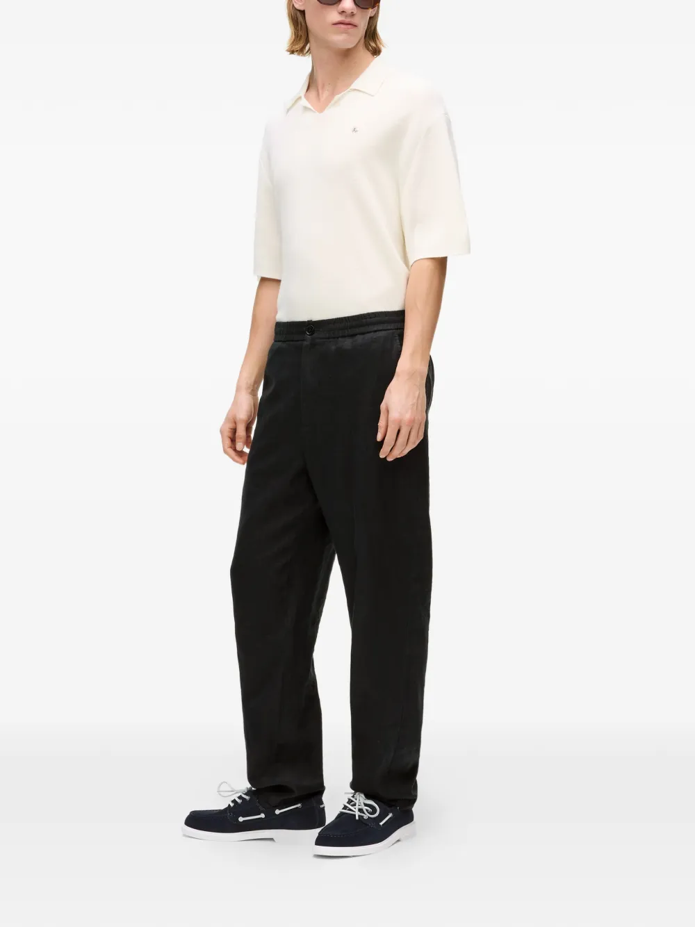 Karl Lagerfeld Linnen broek Zwart