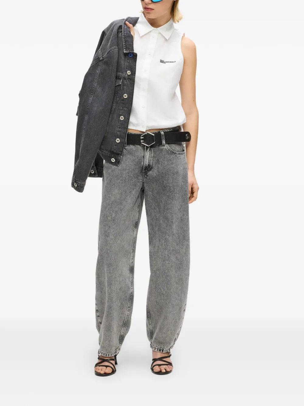 Karl Lagerfeld Jeans Blouse met korte mouwen Wit