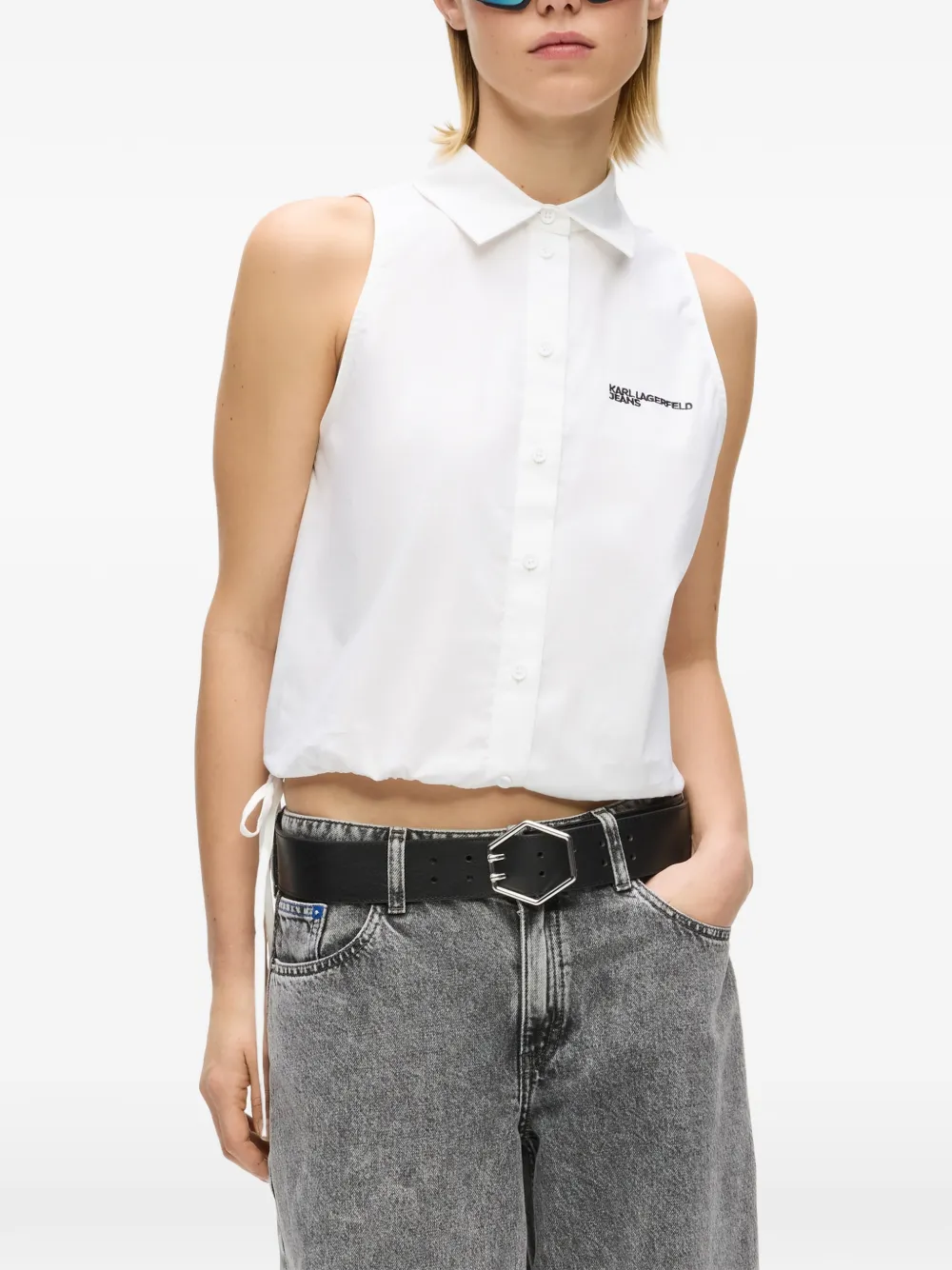 Karl Lagerfeld Jeans Blouse met korte mouwen Wit