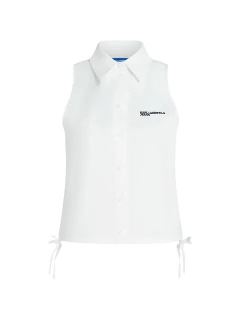 Karl Lagerfeld Jeans blusa sin mangas con detalles de corbata