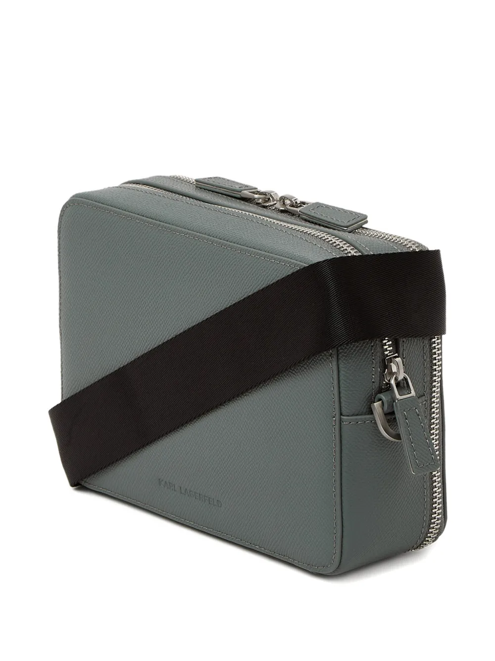  Karl Lagerfeld Monogram Leather Messenger Bag - Green 