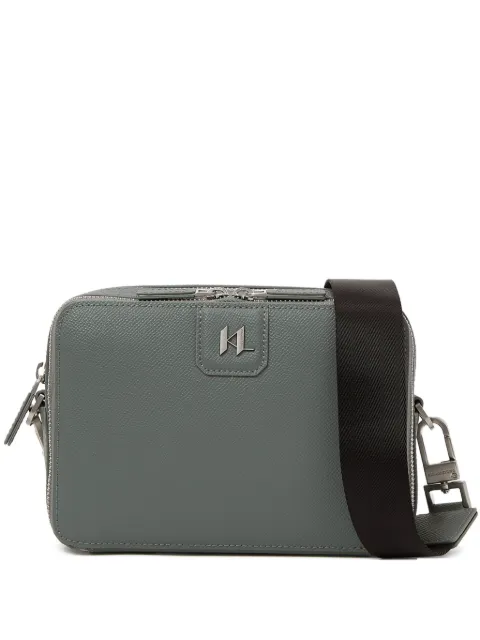 Karl Lagerfeld monogram leather messenger bag