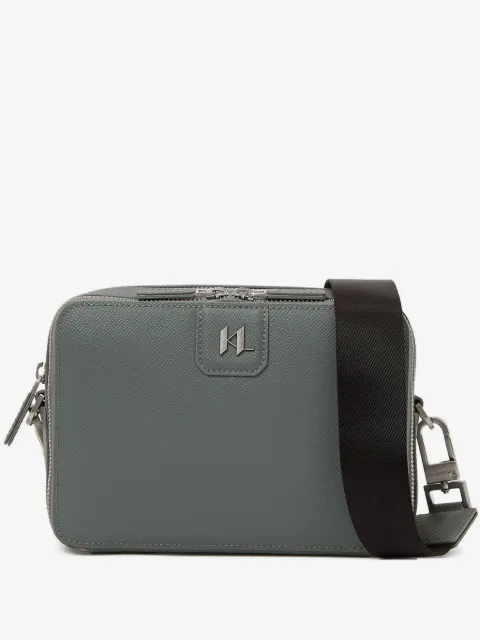 Karl Lagerfeld monogram leather messenger bag