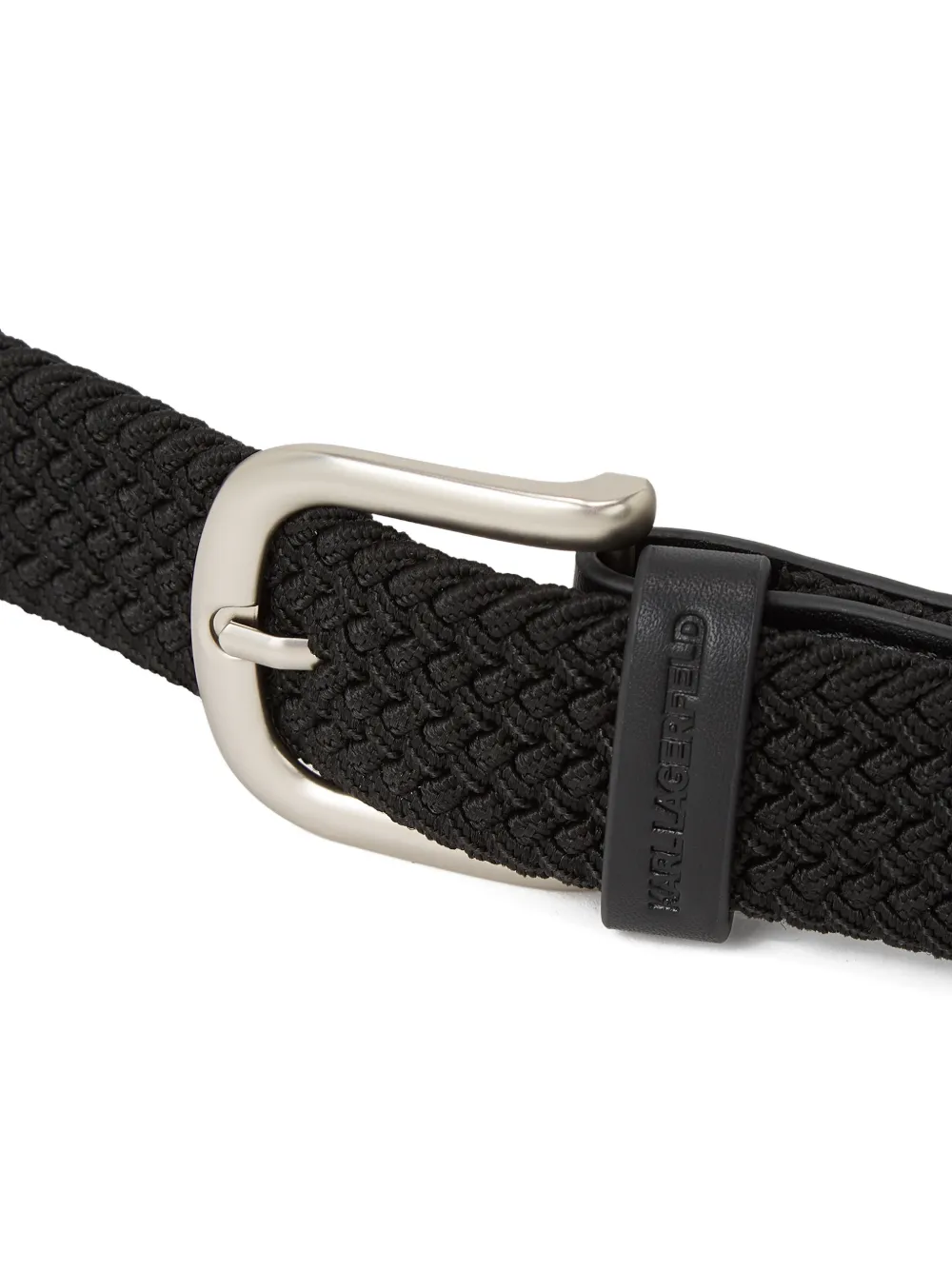 Karl Lagerfeld Riem met logoplakkaat en monogram Zwart
