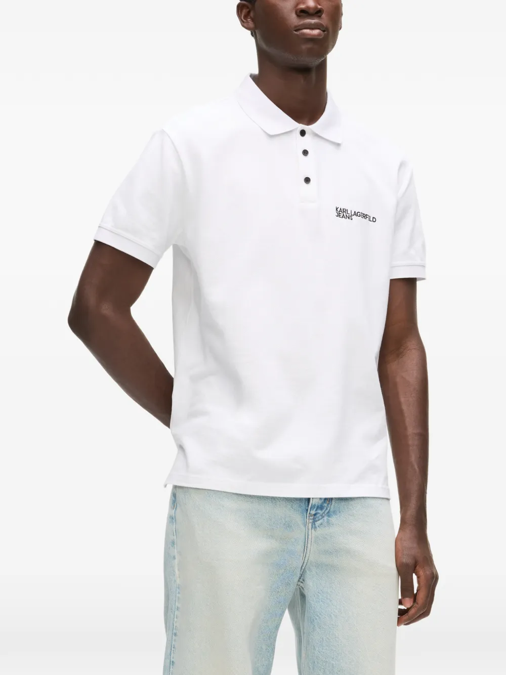 Karl Lagerfeld Jeans Katoenen poloshirt Wit