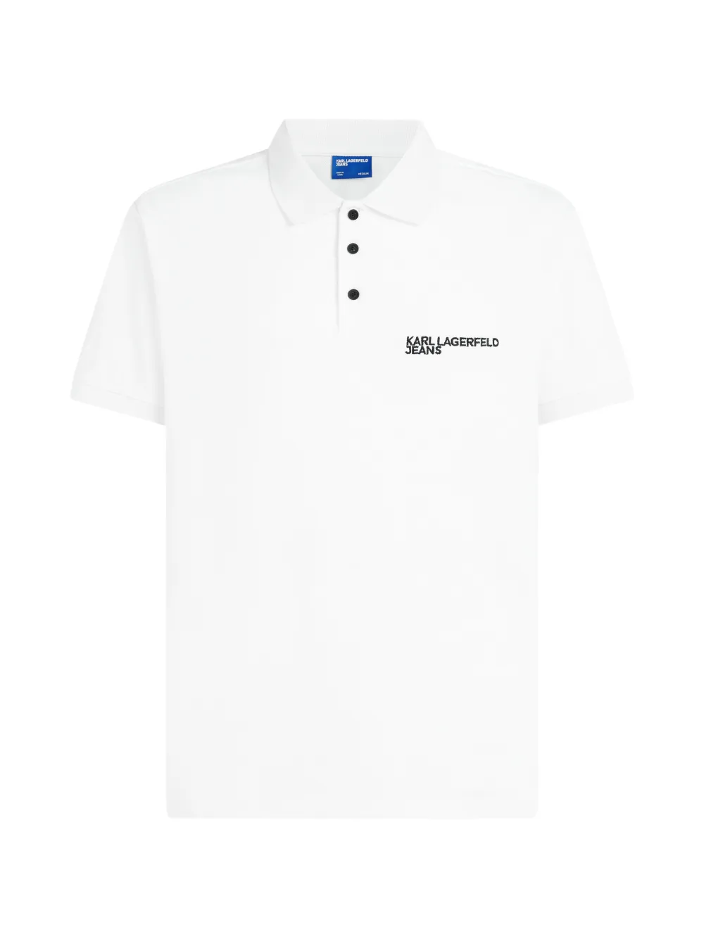 Karl Lagerfeld Jeans Polo in cotone con ricamo logo - Bianco