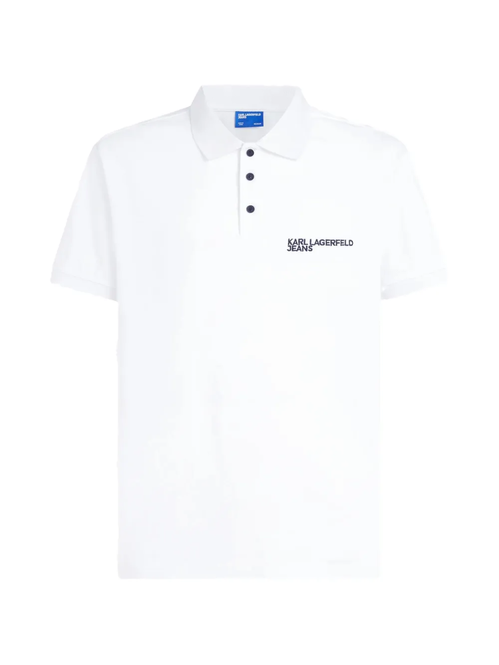 Karl Lagerfeld Jeans Polo in cotone con ricamo logo - Bianco