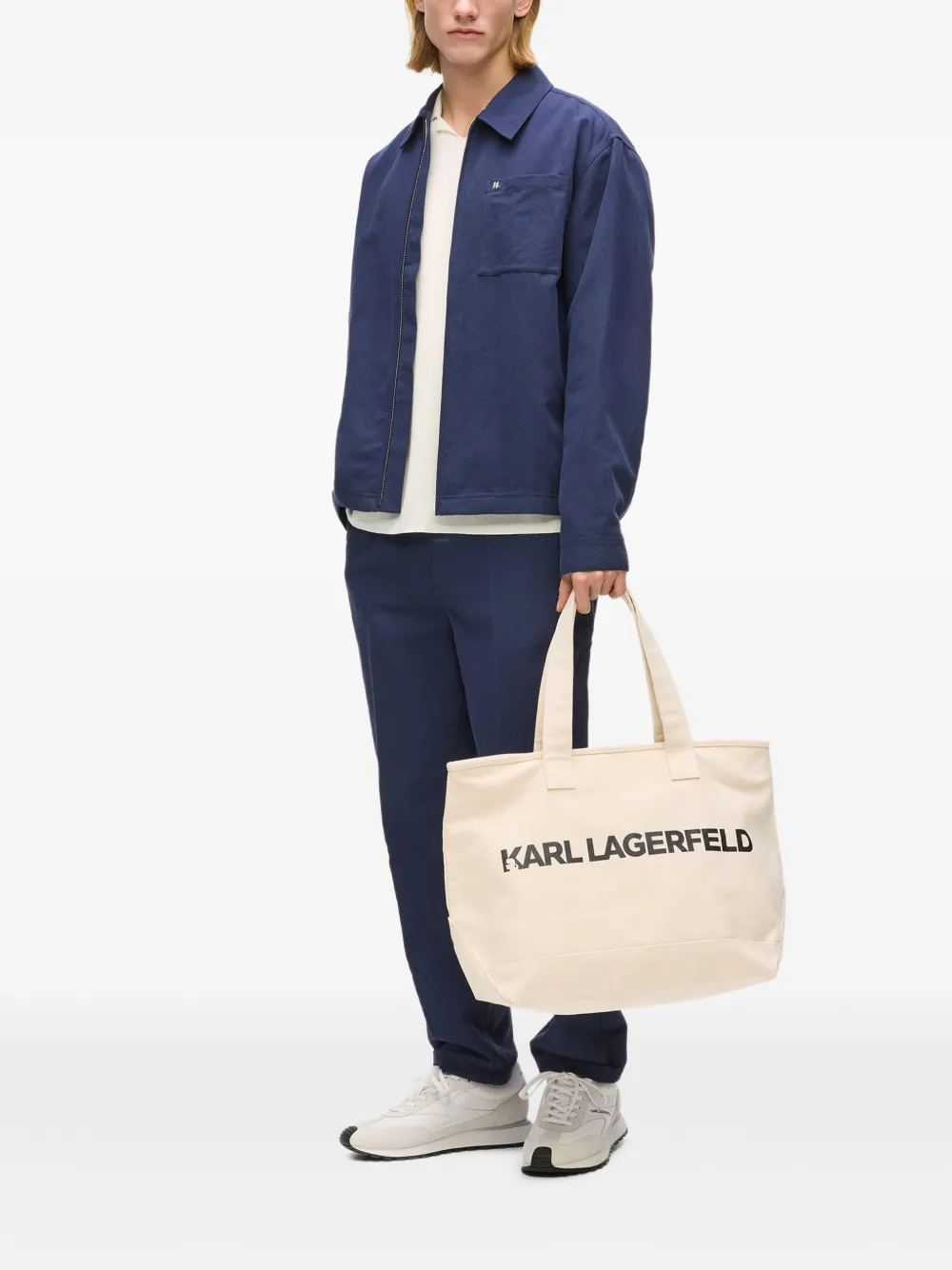 Karl Lagerfeld Shopper met logo Beige