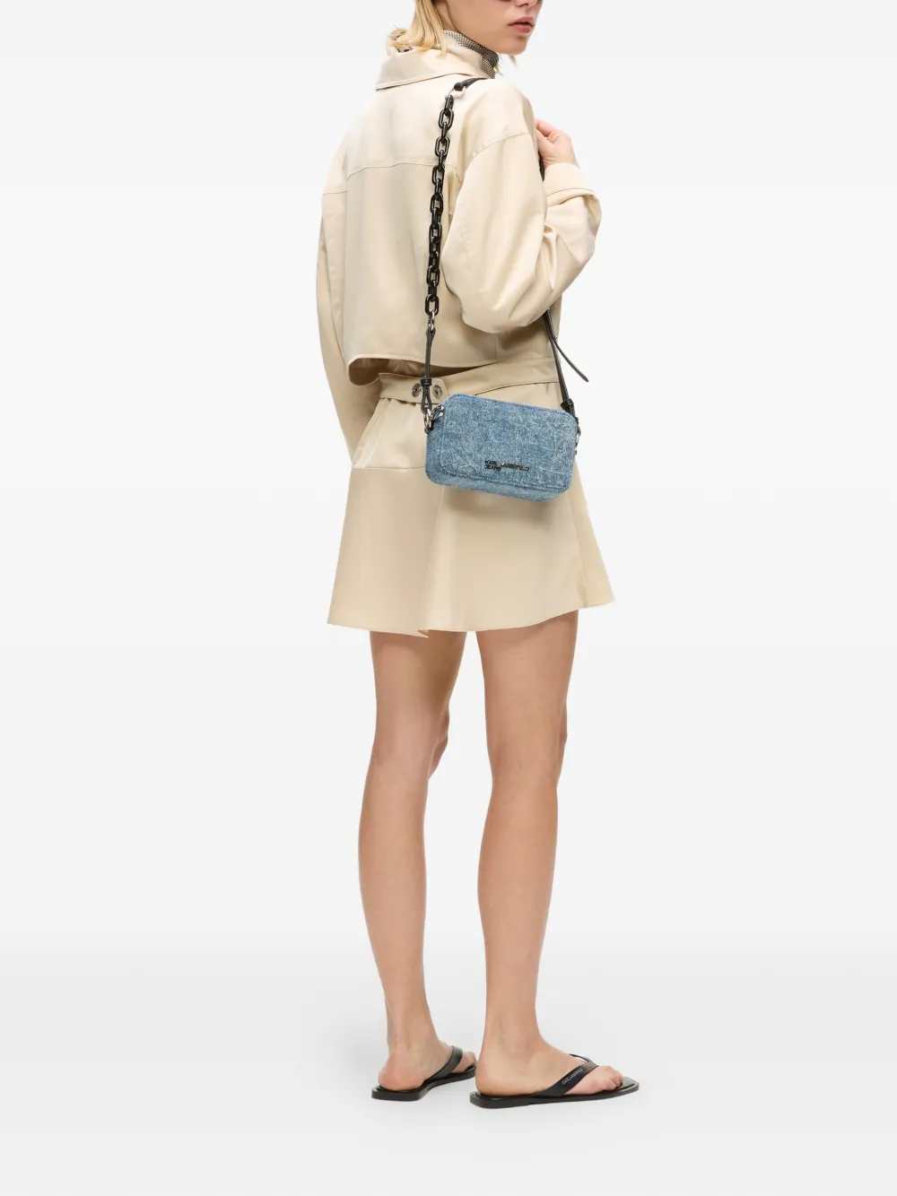 Karl Lagerfeld Jeans Crossbodytas met kettinghengsel Blauw
