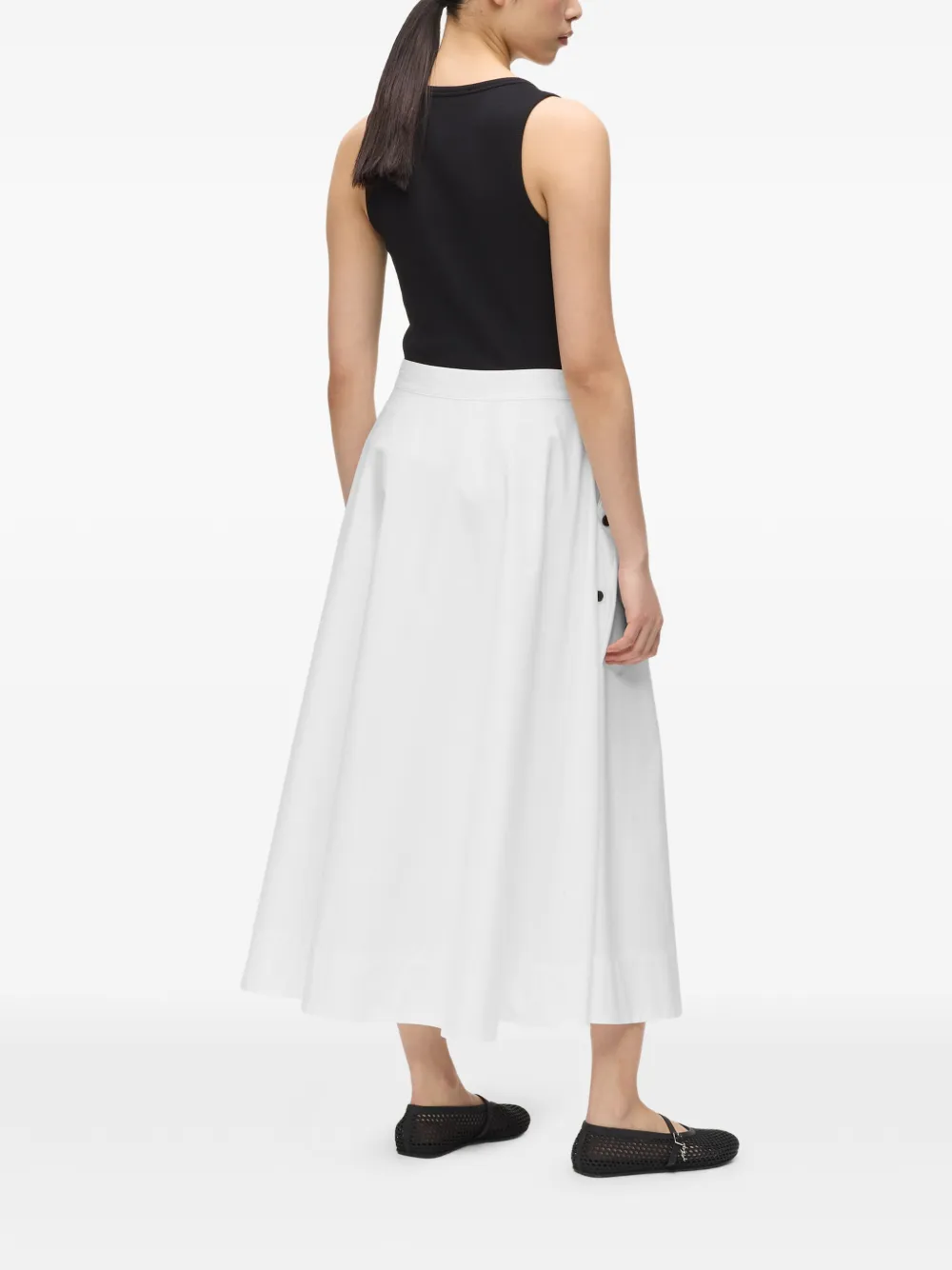 Karl Lagerfeld Midi-rok met knoop Wit