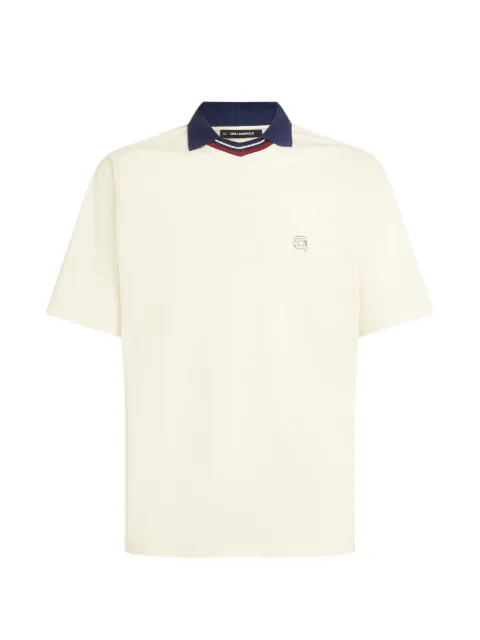 Karl Lagerfeld collared V-neck ikon T-shirt