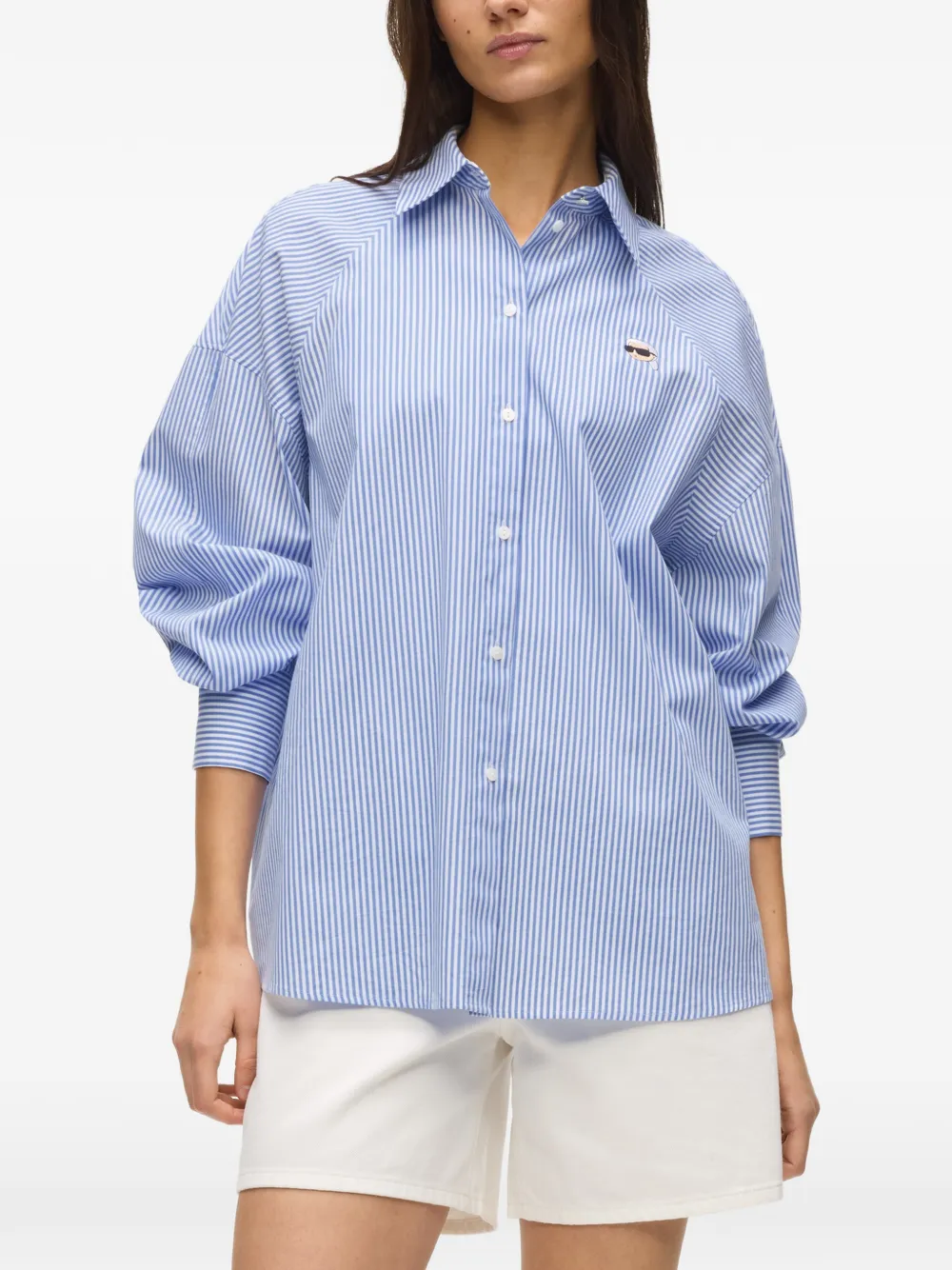  Karl Lagerfeld Ikon Stripe-pattern Shirt - White 