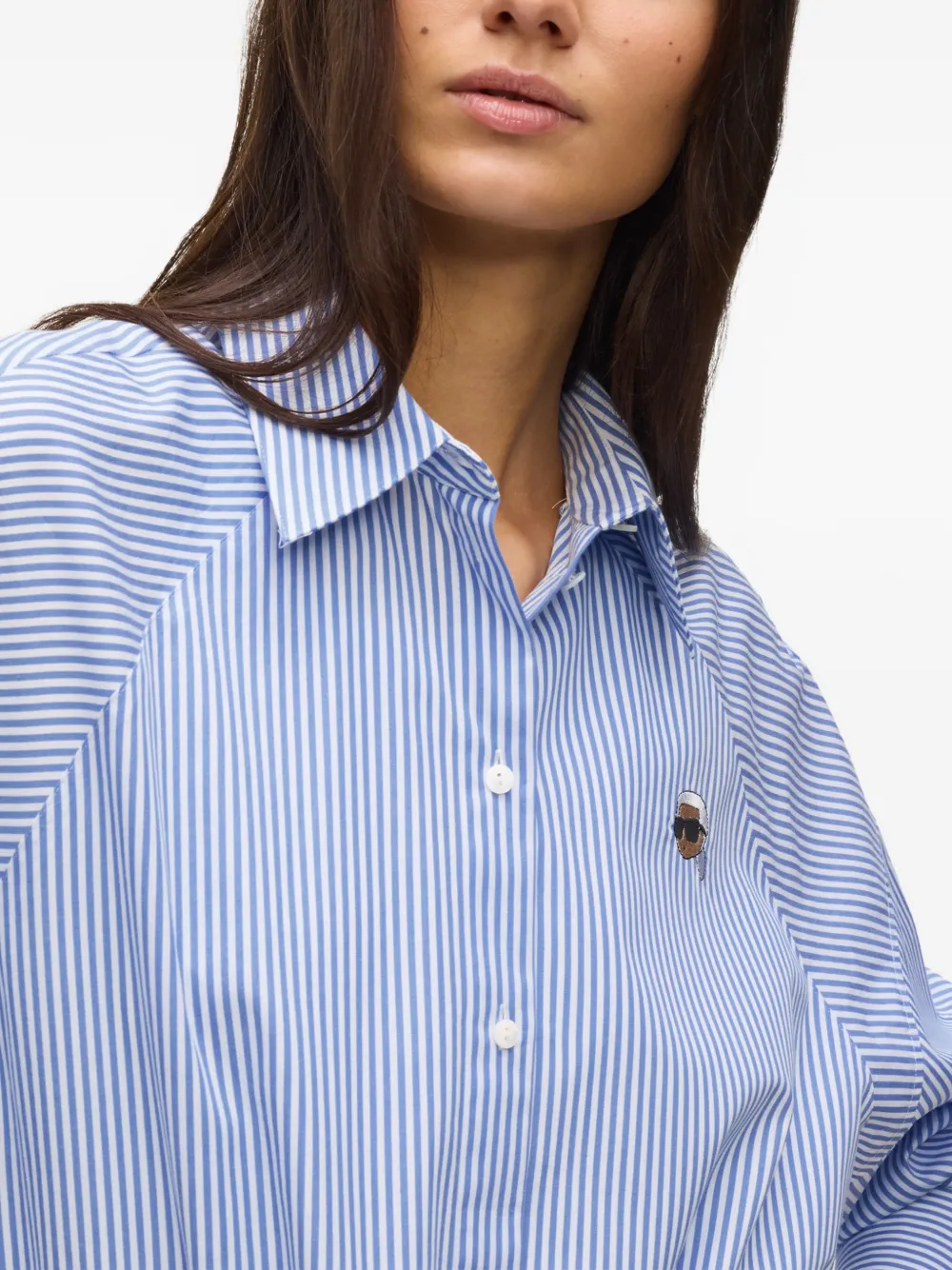 Karl Lagerfeld Ikon blouse met gestreept patroon Wit
