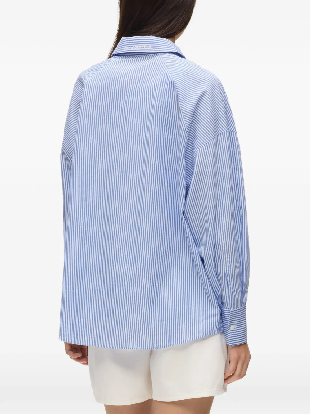 Karl Lagerfeld Ikon blouse met gestreept patroon Wit