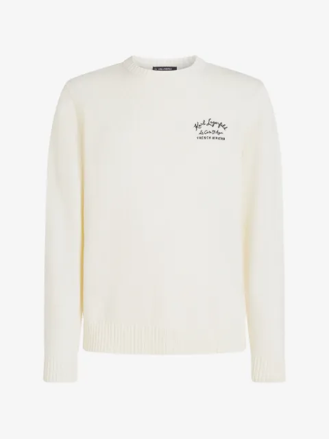 Karl Lagerfeld Côte D'Azur logo-embroidered sweater