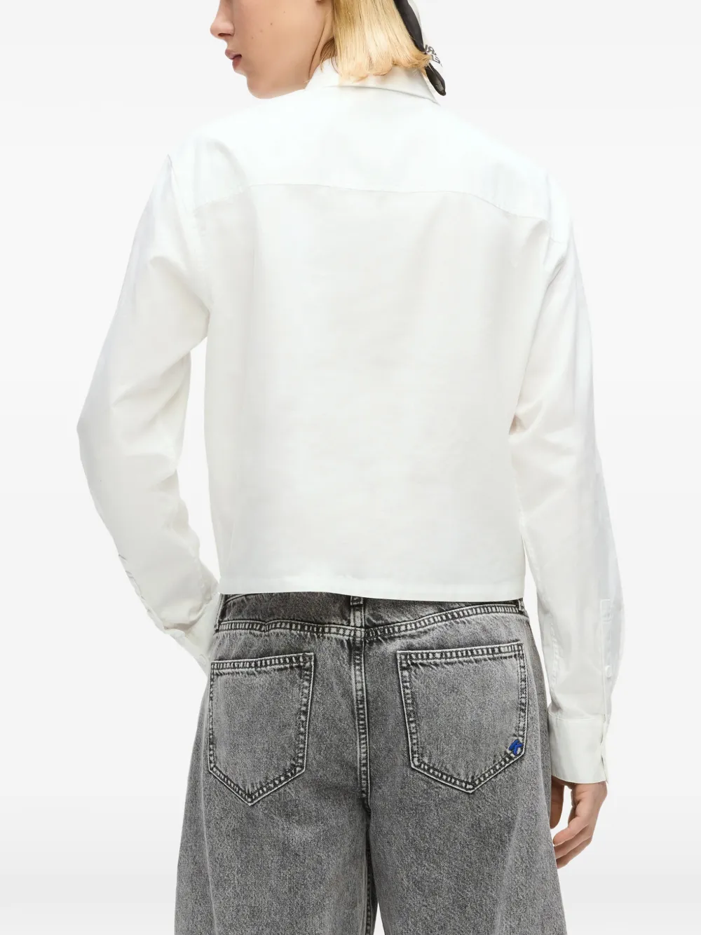 Karl Lagerfeld Jeans Blouse met klepzak en logo Wit